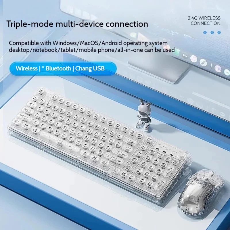 Laptop Accessories Uk - 투명 아이스 크리스탈 무선 블루투스 키보드