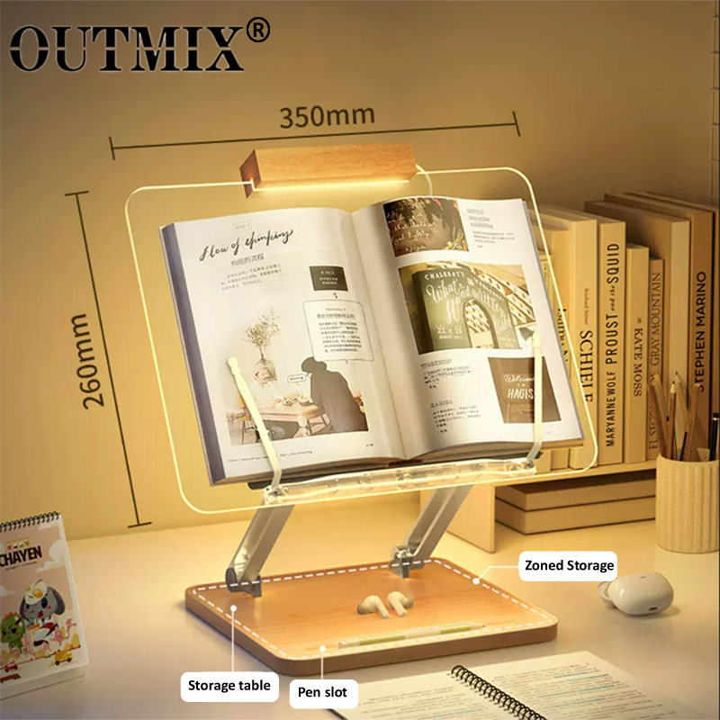 Laptop Office Accessories - 가벼운 투명 아크릴이 포함된 나무 독서대
