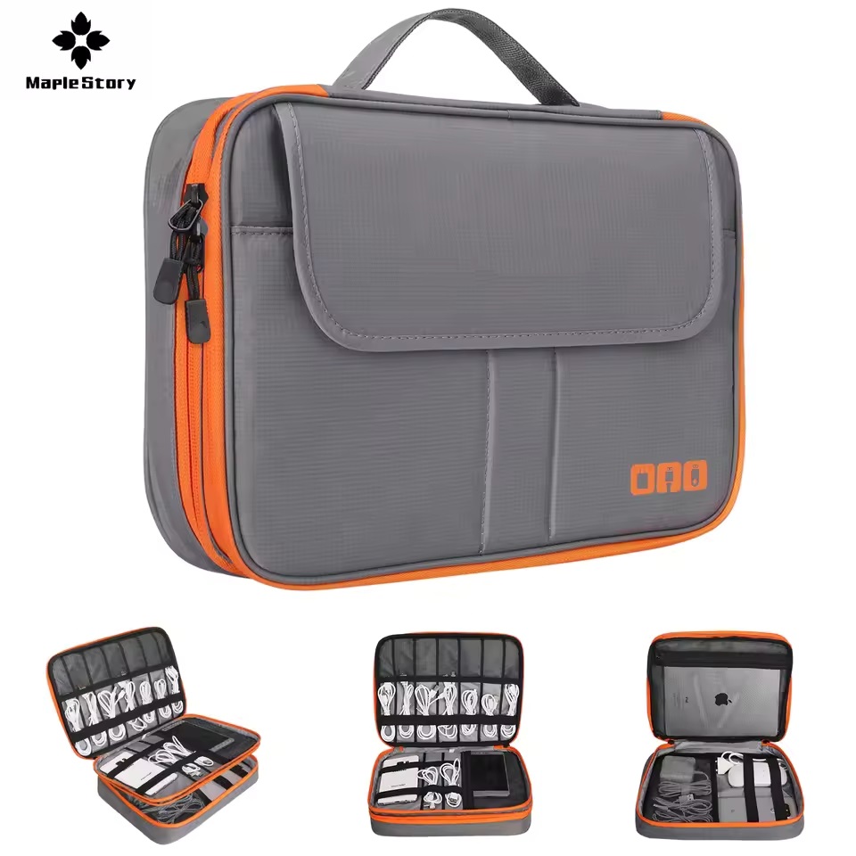 Cable Management Bag - 여행용 이중 레이어 디지털 수납 파우치