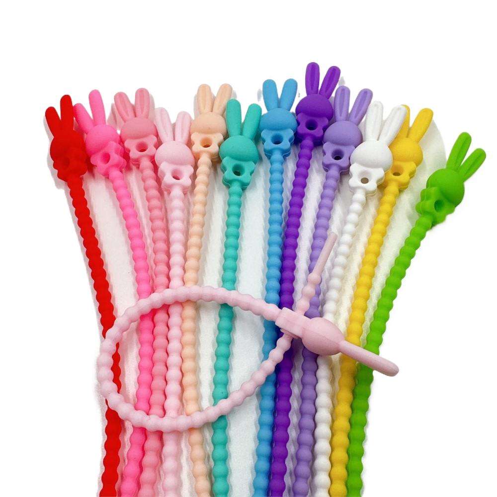 Cable Management Bag - 10개 꽃 모양 별 모양 실리콘