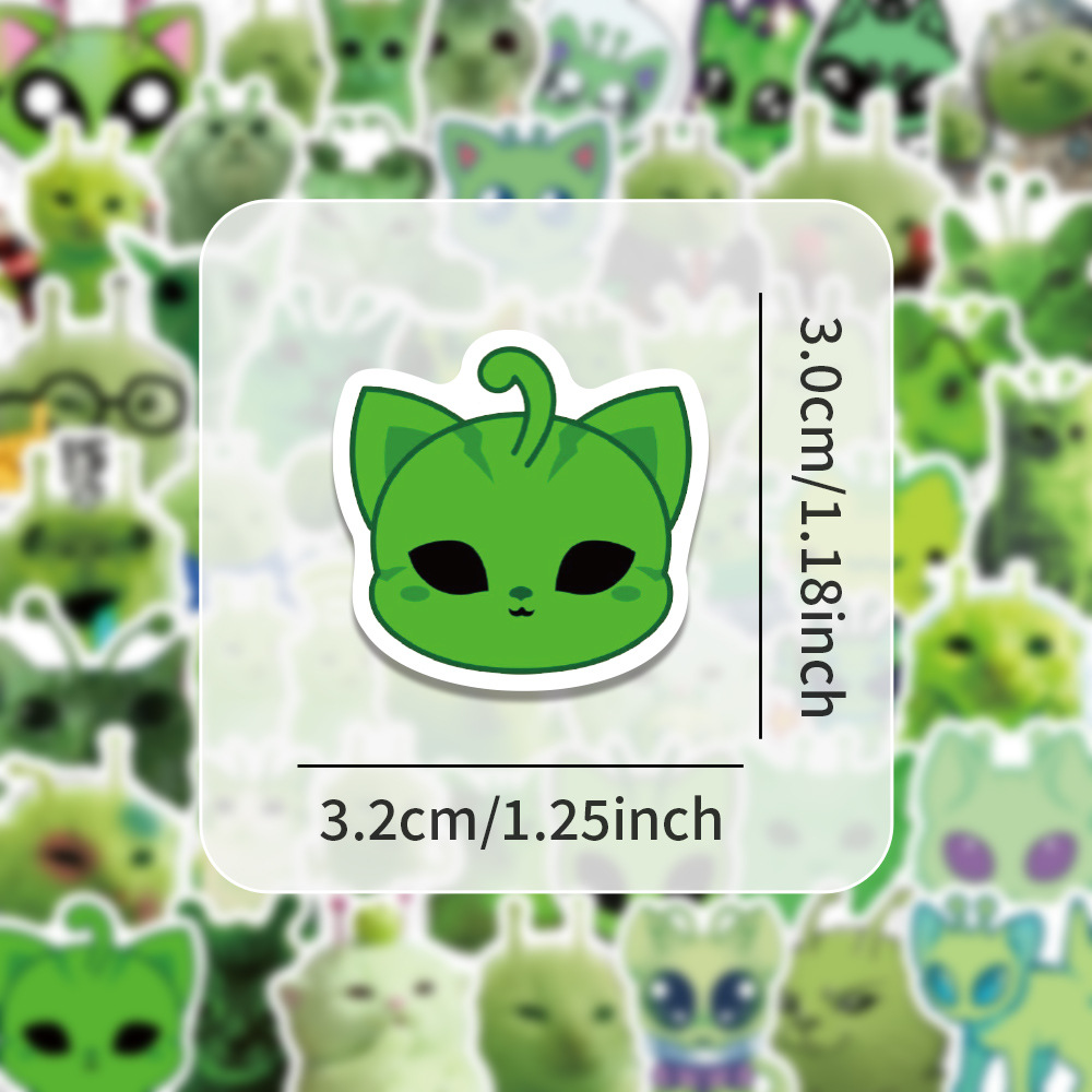 100개입 재미있는 외계인 고양이 이모티콘 스티커 장난 - Accessories Laptop 리뷰 및 가격