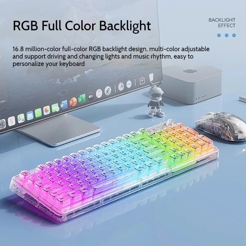 투명 아이스 크리스탈 무선 블루투스 키보드 마우스 콤보 - Laptop Accessories Uk 리뷰 및 가격