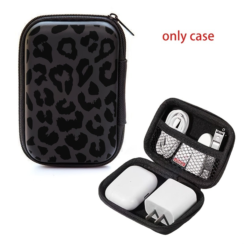 블랙 레오파드 프린트 EVA 하드 쉘 전자제품 정리함  - Cable Management Bag 리뷰 및 가격