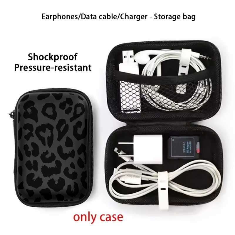 블랙 레오파드 프린트 EVA 하드 쉘 전자제품 정리함  - Cable Management Bag 리뷰 및 가격