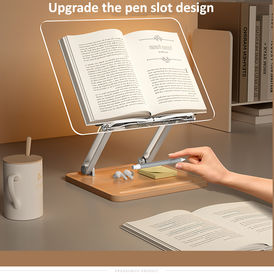 가벼운 투명 아크릴이 포함된 나무 독서대 다기능 리프팅 - Laptop Office Accessories 리뷰 및 가격